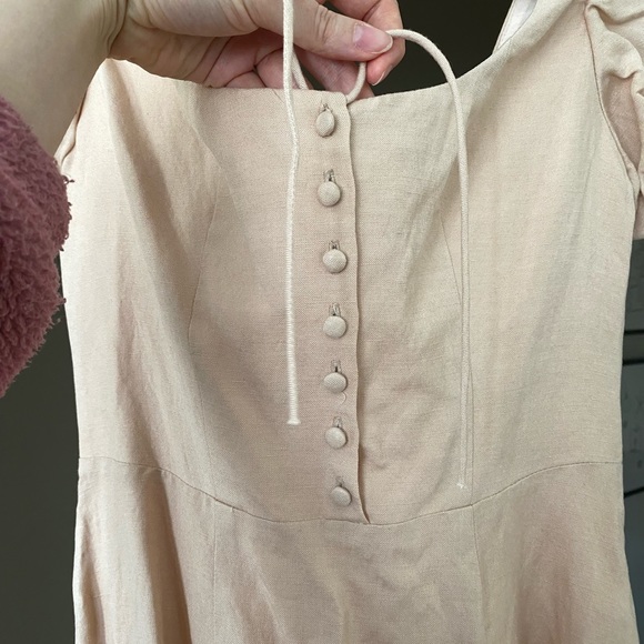 LPA Linen Mini Peasant Dress sz S - Picture 2 of 9
